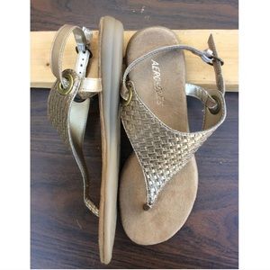 Aerosoles Gold and Tan Sandals